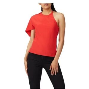 Cushnie Cold Shoulder Cape Sleeve Top